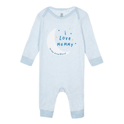 bluezoo Baby boys' light blue 'I love mummy' applique sleepsuit